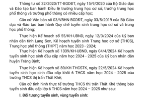 Thông báo tuyển sinh